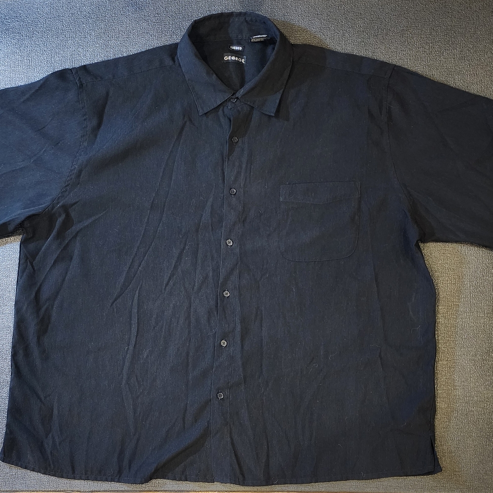 George Men's Black Casual Button Down Shirt